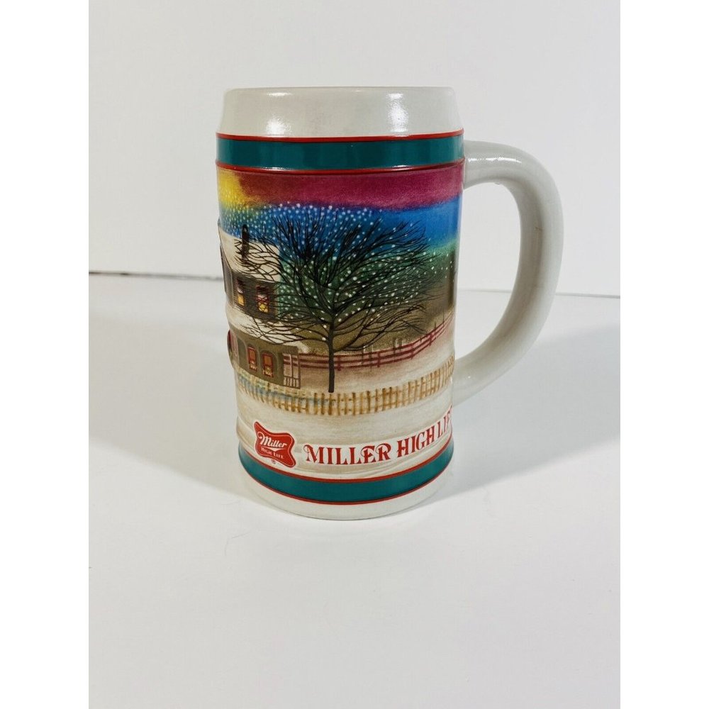 Miller High Life 1985 Holiday Traditions Beer Stein Man Cave Dan Collectors Vtg